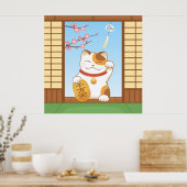 Japans Lucky Calico Cat, Maneki Neko Poster (Keuken)