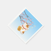 Japans Lucky Calico Cat, Maneki Neko Servet (Hoek)