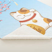 Japans Lucky Calico Cat, Maneki Neko Sherpa Deken (3/4)