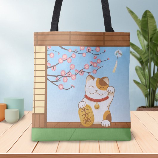 Japans Lucky Calico Cat, Maneki Neko Tote Bag