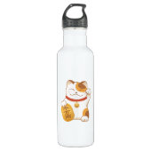 Japans Lucky Calico Cat, Maneki Neko Waterfles (Voorkant)