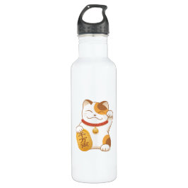Japans Lucky Calico Cat, Maneki Neko Waterfles