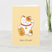 Japans Lucky Calico Kat, Maneki Neko, veel geluk Kaart (Voorkant)
