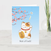 Japans Lucky Calico Kat, Maneki Neko, veel geluk Kaart (Voorkant)