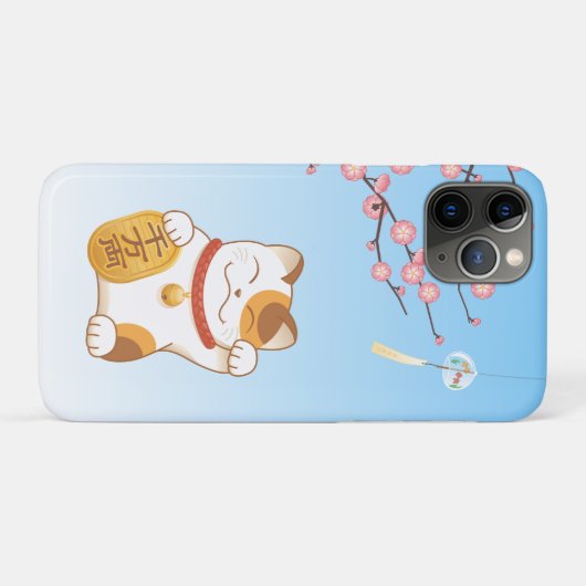 Japans Lucky Cat, Calico Maneki Neko Case-Mate iPhone Case (Achterkant (horizontaal))