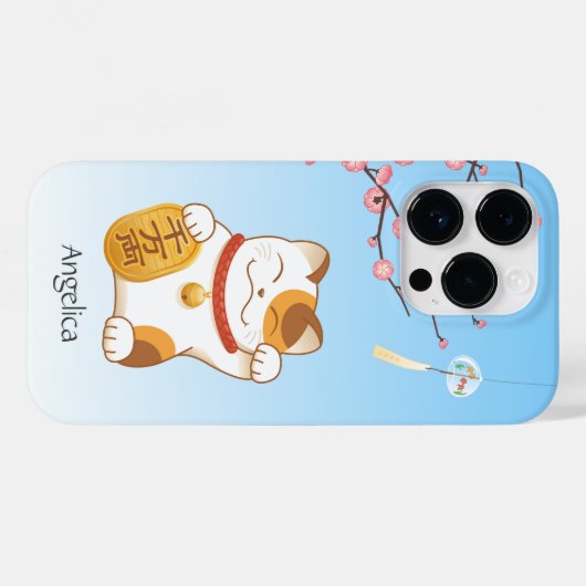 Japans Lucky Cat, Calico Maneki Neko Case-Mate iPhone Case (Achterkant (horizontaal))