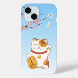 Japans Lucky Cat, Calico Maneki Neko iPhone 15 Case
