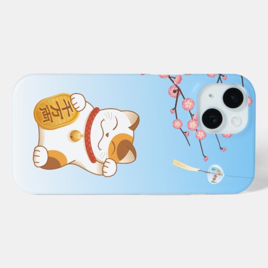 Japans Lucky Cat, Calico Maneki Neko Case-Mate iPhone Case (Achterkant (horizontaal))
