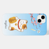 Japans Lucky Cat, Calico Maneki Neko Case-Mate iPhone Case (Achterkant (horizontaal))