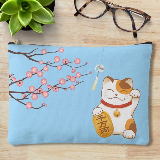 Japans Lucky Cat, Calico Maneki Neko Etui