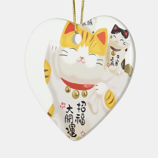 Japans Lucky Cat Keramisch Ornament (Links)