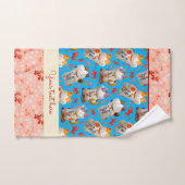 Japans Lucky Cat Kimono Blauw Roze Koi Karper Bad Handdoek (Handdoek)