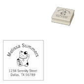 Japans Lucky Cat, Maneki Neko Arch Adres Rubberstempel (Gestempeld)