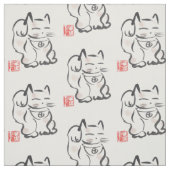 Japans Lucky Cat Maneki Neko Fabric Stof (Swatch)