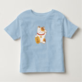 Japans Lucky Cat, Maneki Neko Kinder Shirts (Voorkant)