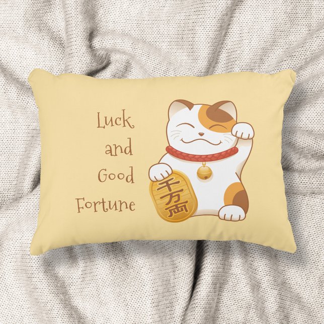 Japans Lucky Cat, Maneki Neko Luck Good Fortune Decoratief Kussen (Creator heeft geüpload)