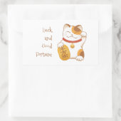 Japans Lucky Cat, Maneki Neko Luck Good Fortune Rechthoekige Sticker (Tas)