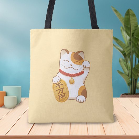 Japans Lucky Cat, Maneki Neko Luck Good Fortune Tote Bag