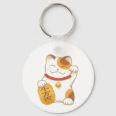 Japans Lucky Cat, Maneki Neko Sleutelhanger (Voorkant)