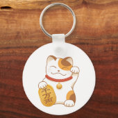 Japans Lucky Cat, Maneki Neko Sleutelhanger (Voorkant)