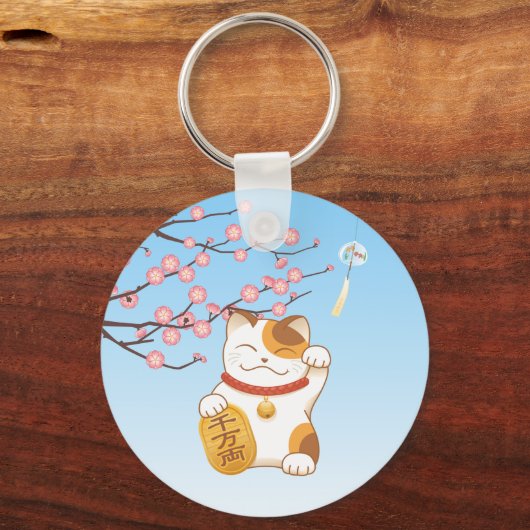 Japans Lucky Cat, Maneki Neko Sleutelhanger (Achterkant)