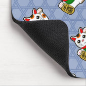 Japans Lucky Cat Pattern Muismat (Hoek)