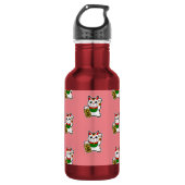 Japans Lucky Cat Pattern Waterfles (Voorkant)