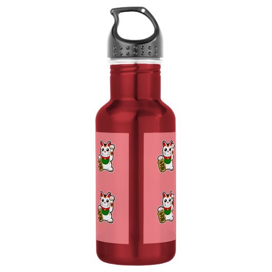 Japans Lucky Cat Pattern Waterfles (Achterkant)