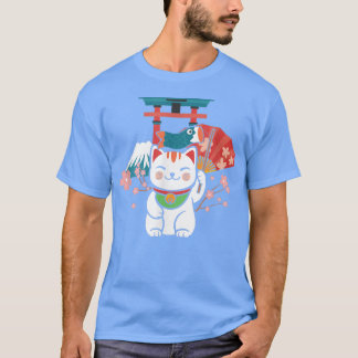 Japans Lucky Cat Sakura Torii T-shirt