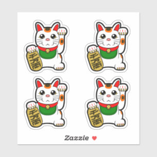 Japans Lucky Cats- Maneki Neko Vinyl Sticker