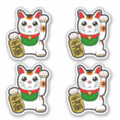 Japans Lucky Cats- Maneki Neko Vinyl Sticker (Voorkant)