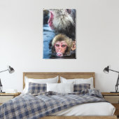 Japans Macaque Baby Canvas Afdruk (Insitu (Slaapkamer))