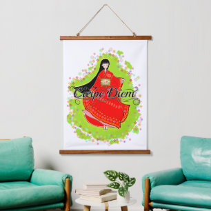 Japans Maiko Carpe Diem Hangend Wandkleed
