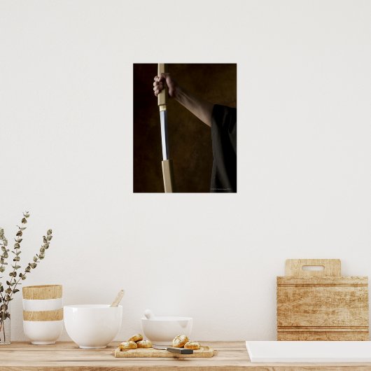 Japans man met zwaard 2 poster (Keuken)