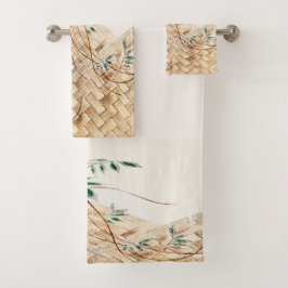 Japans mandje bloemen Traditionele kunst Bad Handdoek