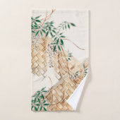  Japans mandje bloemen Traditionele kunst Bad Handdoek (Handdoek)