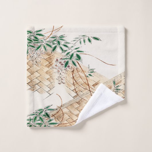 Japans mandje bloemen Traditionele kunst Bad Handdoek (Wasdoekje)
