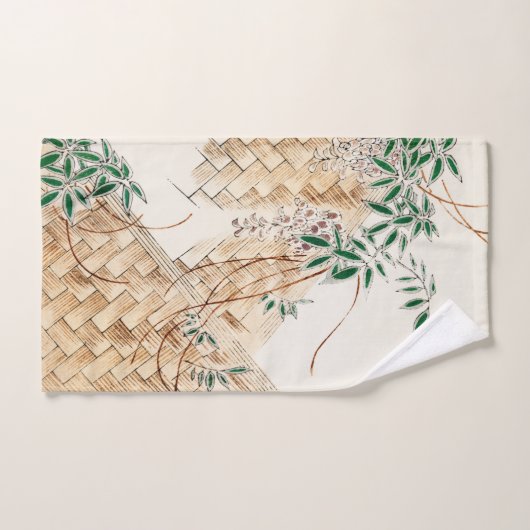  Japans mandje bloemen Traditionele kunst Bad Handdoek (Handdoek)