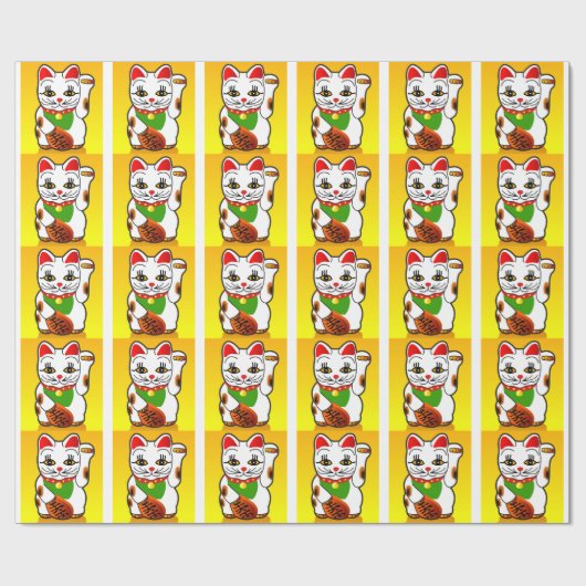 Japans Maneki Neko Cat Wrapping Paper Cadeaupapier (Vlak)