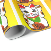 Japans Maneki Neko Cat Wrapping Paper Cadeaupapier (Rol Hoek)
