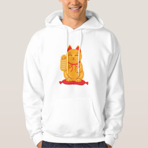 Japans Maneki Neko Gold Cat, symbool voor rijkdom Hoodie