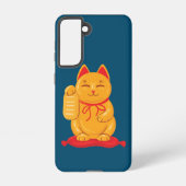 Japans Maneki Neko Gold Cat, symbool voor rijkdom Samsung Galaxy Hoesje (Achterkant)