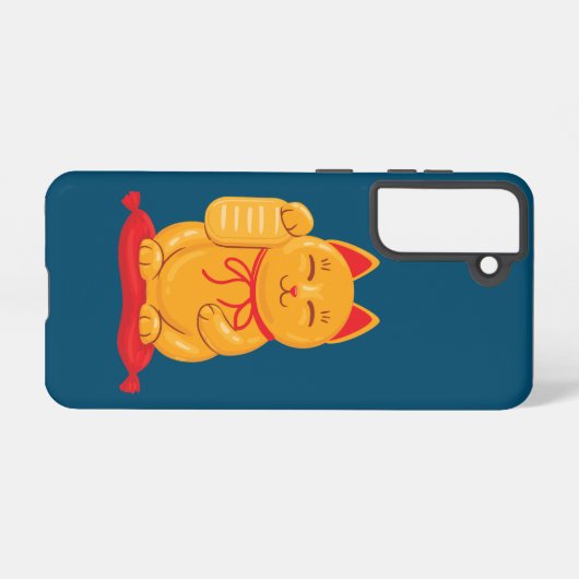 Japans Maneki Neko Gold Cat, symbool voor rijkdom Samsung Galaxy Hoesje (Achterkant horizontaal)