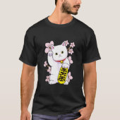 Japans Maneki Neko Lucky Cat Good Luck Feng Shui T-shirt (Voorkant)