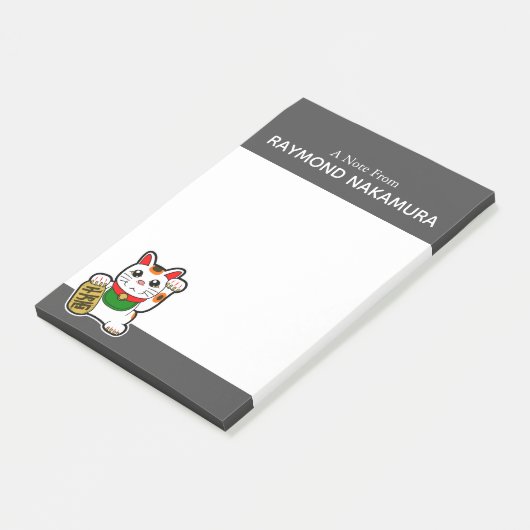 Japans "Maneki Neko" Lucky Cat Post-it® Notes (Schuin)