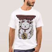 Japans Maneki-Neko Lucky Cat T-shirt (Voorkant)