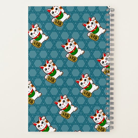 Japans Maneki Neko Lucky Kat Patroon Notitieboek (Achterkant)