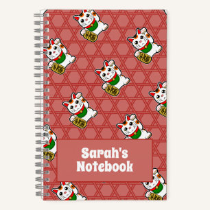 Japans Maneki Neko Patroon Notitieboek