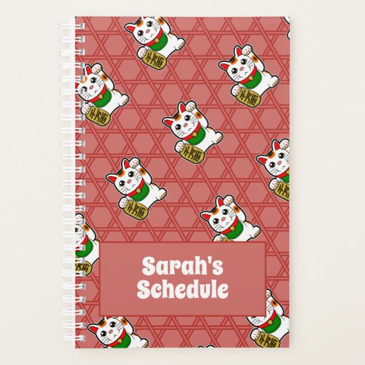Japans Maneki Neko Patroon Planner (Voorkant)