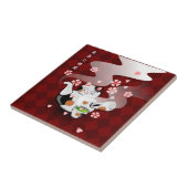 Japans Maneki Neko Sakura Cat Teapot Rest Tegeltje (Zijkant)